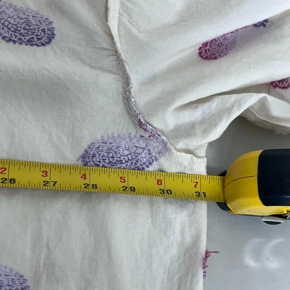 J. Jill Barley Multi Sz XL Cotton Blend Boho Oversized Split-Neck Top - Picture 8 of 12